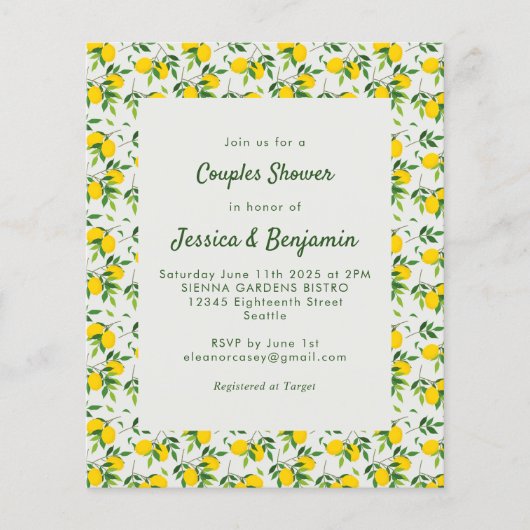予算ヴィンテージサマーレモンフルーツカップルシャワー (正面)