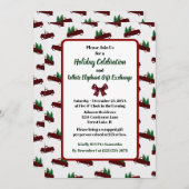 予算ヴィンテージトラッククリスマスホリデーパーティー 招待状 (正面/裏面)