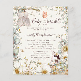 予算ヴィンテージドレスガールベビー振りかけ招待状