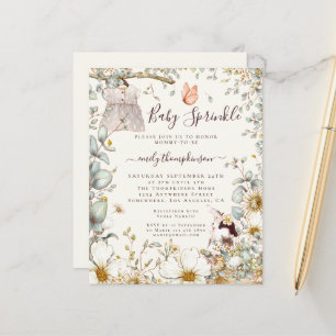 予算ヴィンテージドレスガールベビー振りかけ招待状