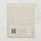 予算ヴィンテージハートバラフローラQRウェディング招待 (裏面)