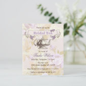 予算ヴィンテージパープルブライダルティーパーティの招待状 (スタンド正面)