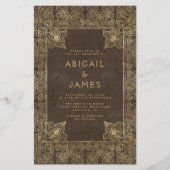 予算ヴィンテージフレームブラウン金ゴールドQRコード結婚ズ (正面)