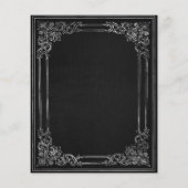 予算ヴィンテージフレームブラックシルバーウェディング招待 (裏面)