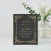 予算ヴィンテージフレーム黒金ゴールドQRコード結婚 (スタンド正面)