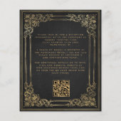 予算ヴィンテージフレーム黒金ゴールドQRコード結婚 (裏面)