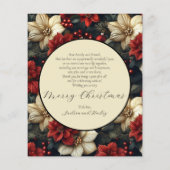 予算ヴィンテージフローラクリスマスカード (裏面)