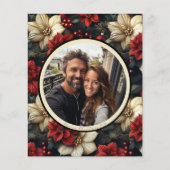 予算ヴィンテージフローラクリスマスカード (正面)