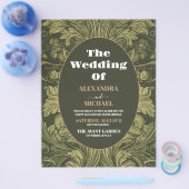 予算ヴィンテージフローラ結婚アールヌーボー チラシ (シングル)