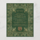 予算ヴィンテージブックグリーン金ゴールドQRコー結婚ド (裏面)