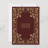 予算ヴィンテージブルガンディレッド金ゴールドティアラキンセアニェラ ノートカード (裏面)