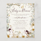 予算ヴィンテージベビーイン開花クリーム招待状 (正面)