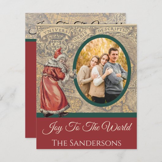 予算ヴィンテージマップ喜びを世界サンタクロースに (正面/裏面)