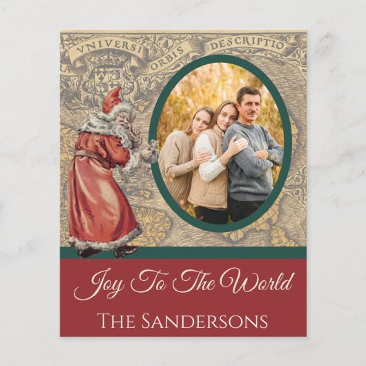 予算ヴィンテージマップ喜びを世界サンタクロースに (正面)