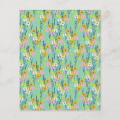 予算ヴィンテージミントフローラブライダルシャワー招待状 (裏面)