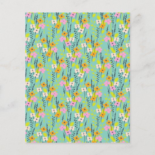 予算ヴィンテージミントフローラブライダルシャワー招待状 (裏面)