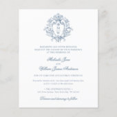 予算ヴィンテージリージェンシークレスト結婚式招待状 (正面)