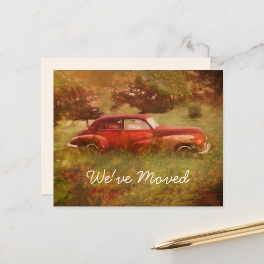 予算ヴィンテージレッドカーアンティーク素朴ニューホーム (正面/裏面インサイチュ)