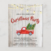 予算ヴィンテージレッドトラック素朴クリスマスパーティー チラシ (正面)