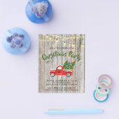 予算ヴィンテージレッドトラック素朴クリスマスパーティーF チラシ (シングル)