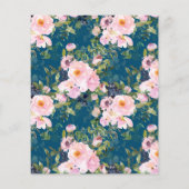 予算ヴィンテージロマンチック花模様ブルーブライダルシャワー (裏面)