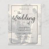 予算ヴィンテージ写真結婚式招待状 チラシ (正面)