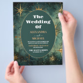 予算ヴィンテージ水色シナ結婚ル チラシ (手)