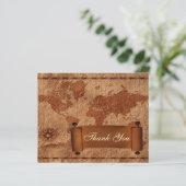 予算ヴィンテージ結婚マップのサンキューカード (スタンド正面)