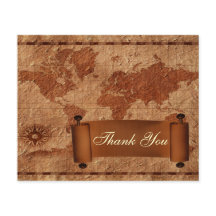 予算ヴィンテージ結婚マップのサンキューカード