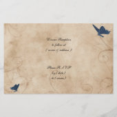 予算ヴィンテージ蝶結婚式招待状 (裏面)