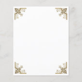 予算ヴィンテージ金ゴールドスクリプト結婚式招待状 (裏面)