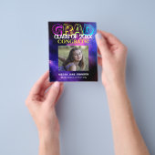 予算中学校の写真卒業のお知らせ チラシ (手)