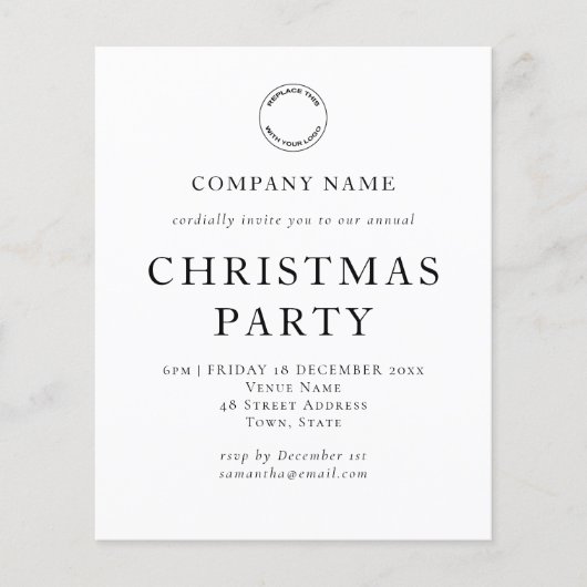 予算企業の文字白黒クリスマスパーティー (正面)