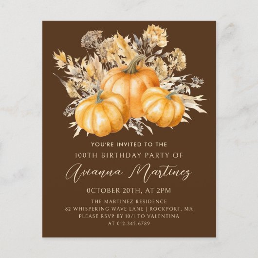 予算価格100誕生日ボホ素朴カボチャ (正面)