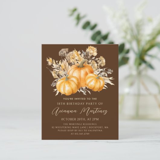 予算価格18誕生日ボホ素朴カボチャ (スタンド正面)