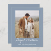 予算保存日付のモダン招待状 (正面/裏面)