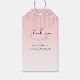 予算内でピンクのグリッターに溢れるウェディングを実現しよう ギフトタグ