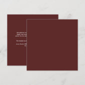 予算内で叶う ワインレッド ディープレッド モノクローム テキスト ウェディング 招待状 (正面/裏面)