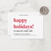 予算内で楽しいホリデー 移動しました 訪問 移動のお知らせ ノートカード (正面/裏面インサイチュ)