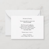 予算内で楽しいホリデー 移動しました 訪問 移動のお知らせ ノートカード (裏面)