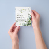 予算内で購入できる ユーカリのグリーン 葉 エメラルド 結婚式 チラシ (手)