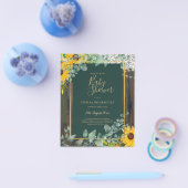 予算内で　ユーカリとひまわりを飾った　ベイビーシャワーの　ラスティックな雰囲気 チラシ (シングル)