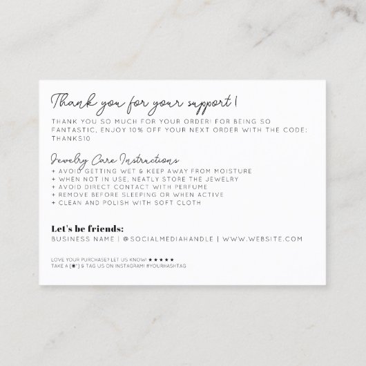 予算内の何かをベージュ感謝していジュエリー気に 名刺 (裏面)