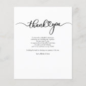 予算内の写真の手書き結婚サンキューカード (裏面)