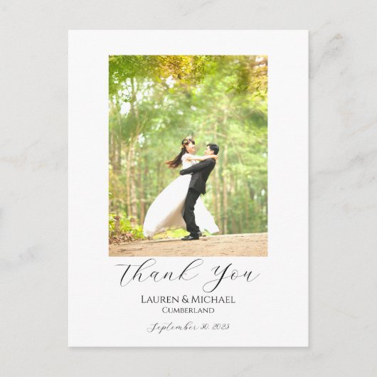 予算内の写真サンキューカード – はがき (正面)