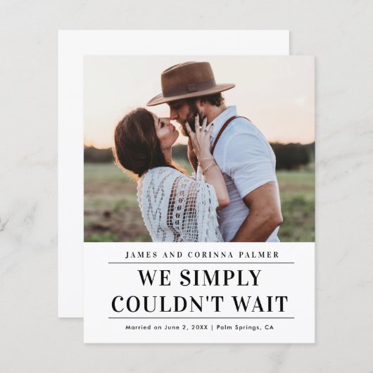 予算内の写真結婚発表 (正面/裏面)