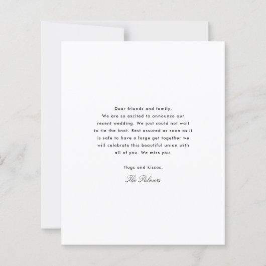 予算内の写真結婚発表 (裏面)