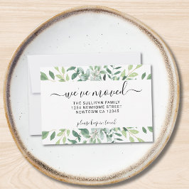 予算内の水の色の葉の引っ越しました発表 ノートカード