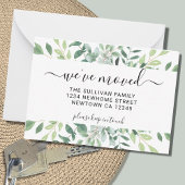 予算内の水の色の葉の引っ越しました発表 ノートカード