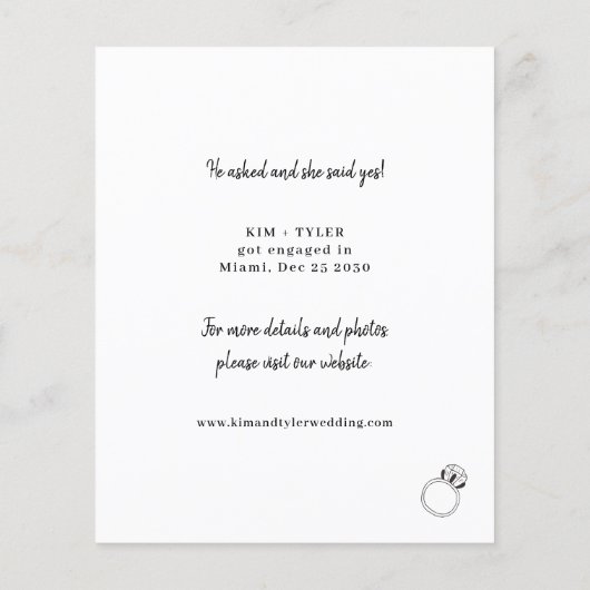 予算写真おもしろい婚約の発表 チラシ (裏面)